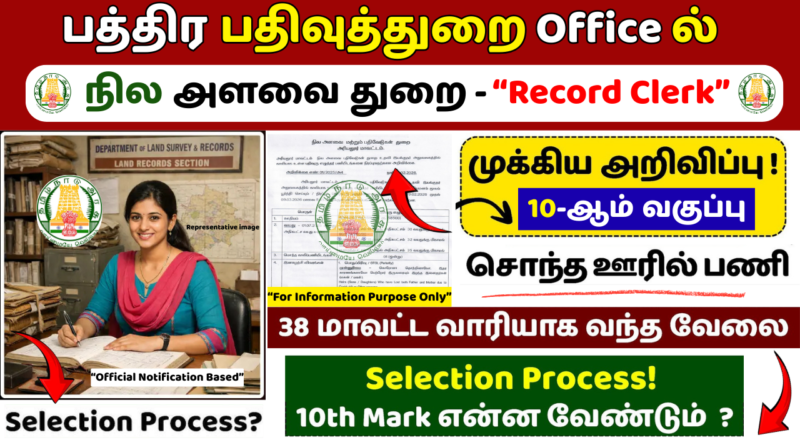 Ariyalur Land Survey Records Department Recruitment 2026