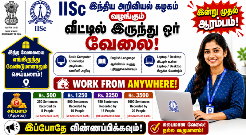 IISc SPIRE LAB Speech Recording Work From Home Recruitment 2026
