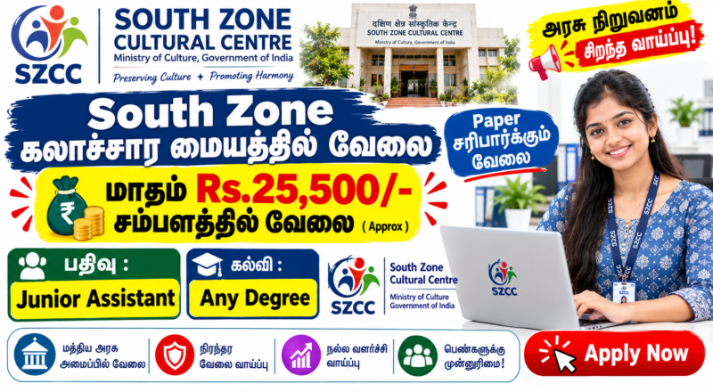 South Zone Cultural Centre Recruitment 2026
